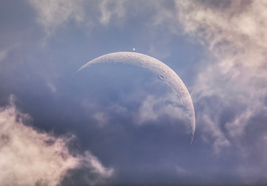 Daytime Moon Meets Evening Star