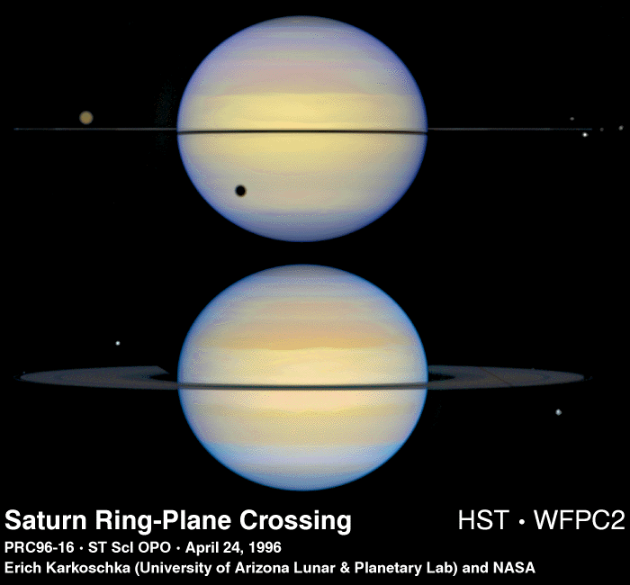 Saturn's Rings Seen Sideways