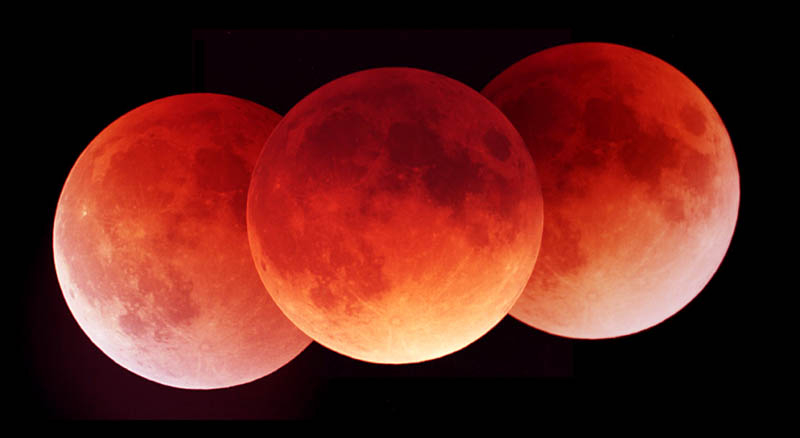 A Lunar Eclipse in Three Exposures