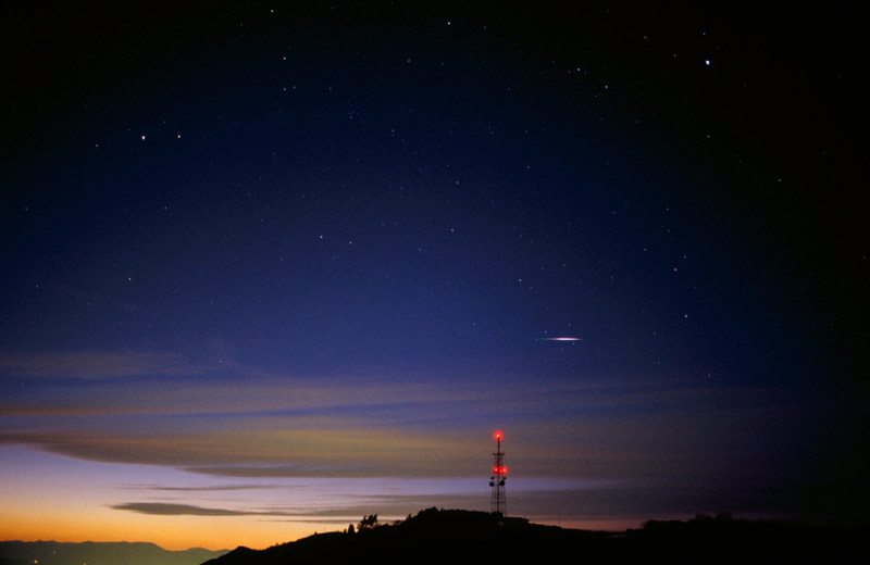 An Iridium Flash Sunset