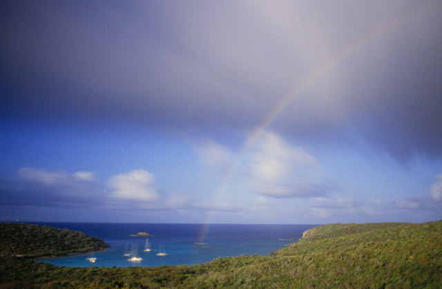 Moonbow with Sailboats