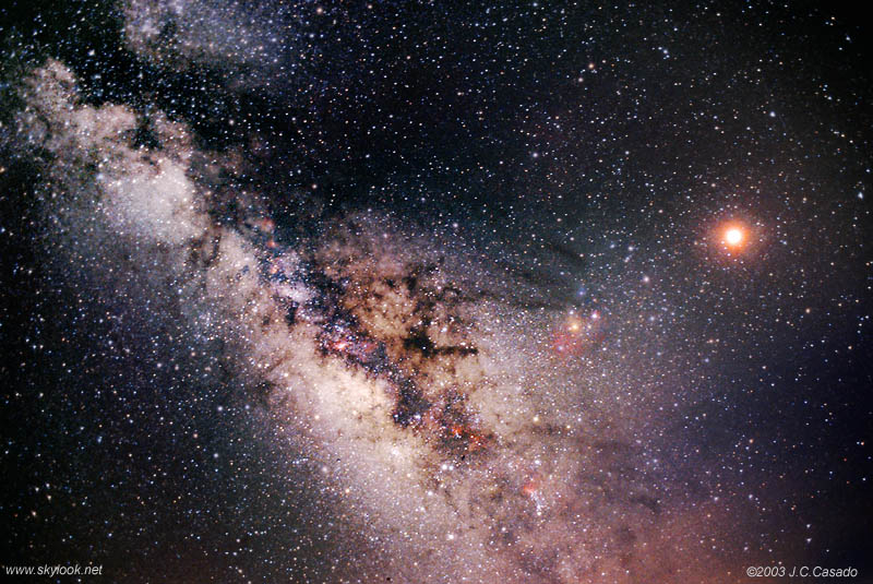 The Milky Way Behind an Eclipsed Moon