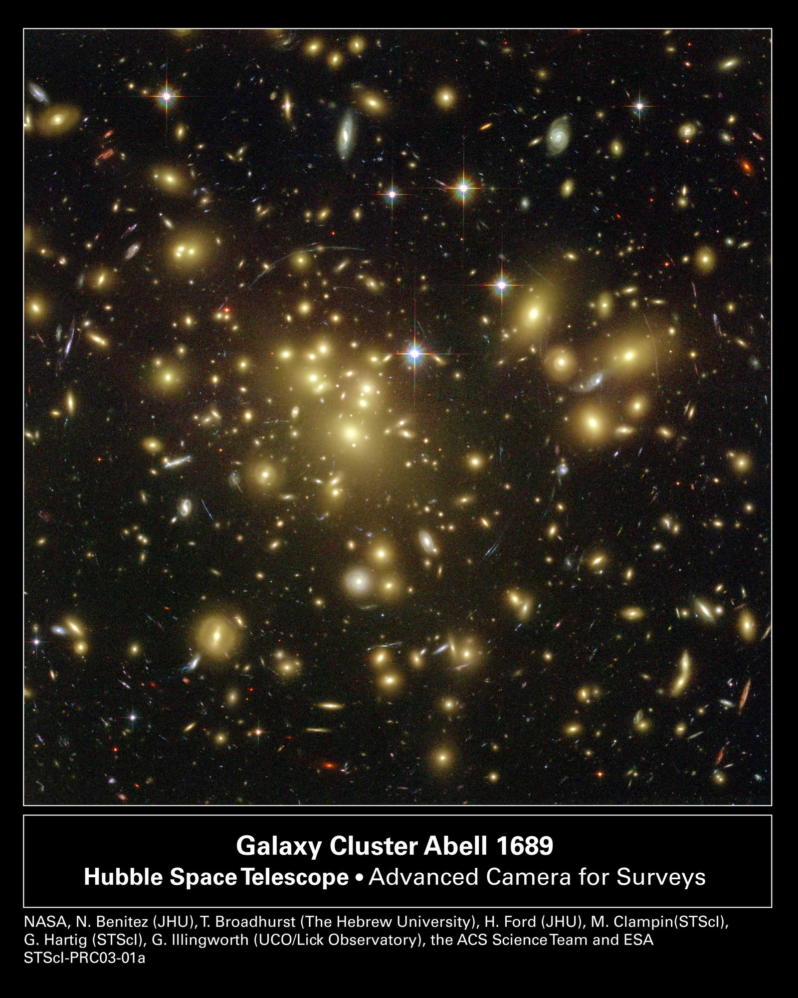 Galaxy Cluster Abell 1689 Warps Space