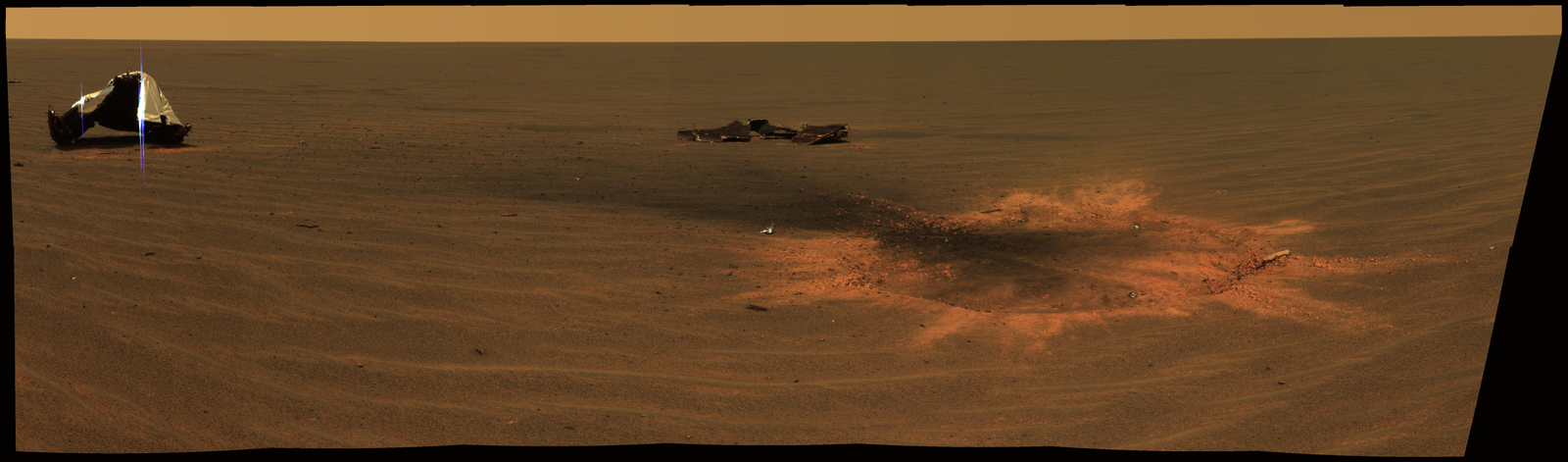 Heat Shield Impact Crater on Mars