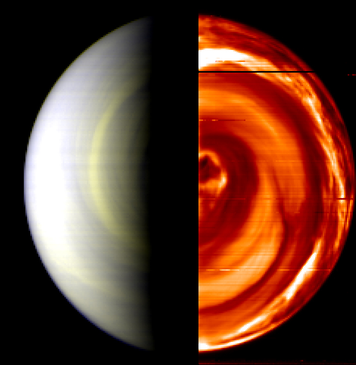 Swirling Clouds Over the South Pole of Venus