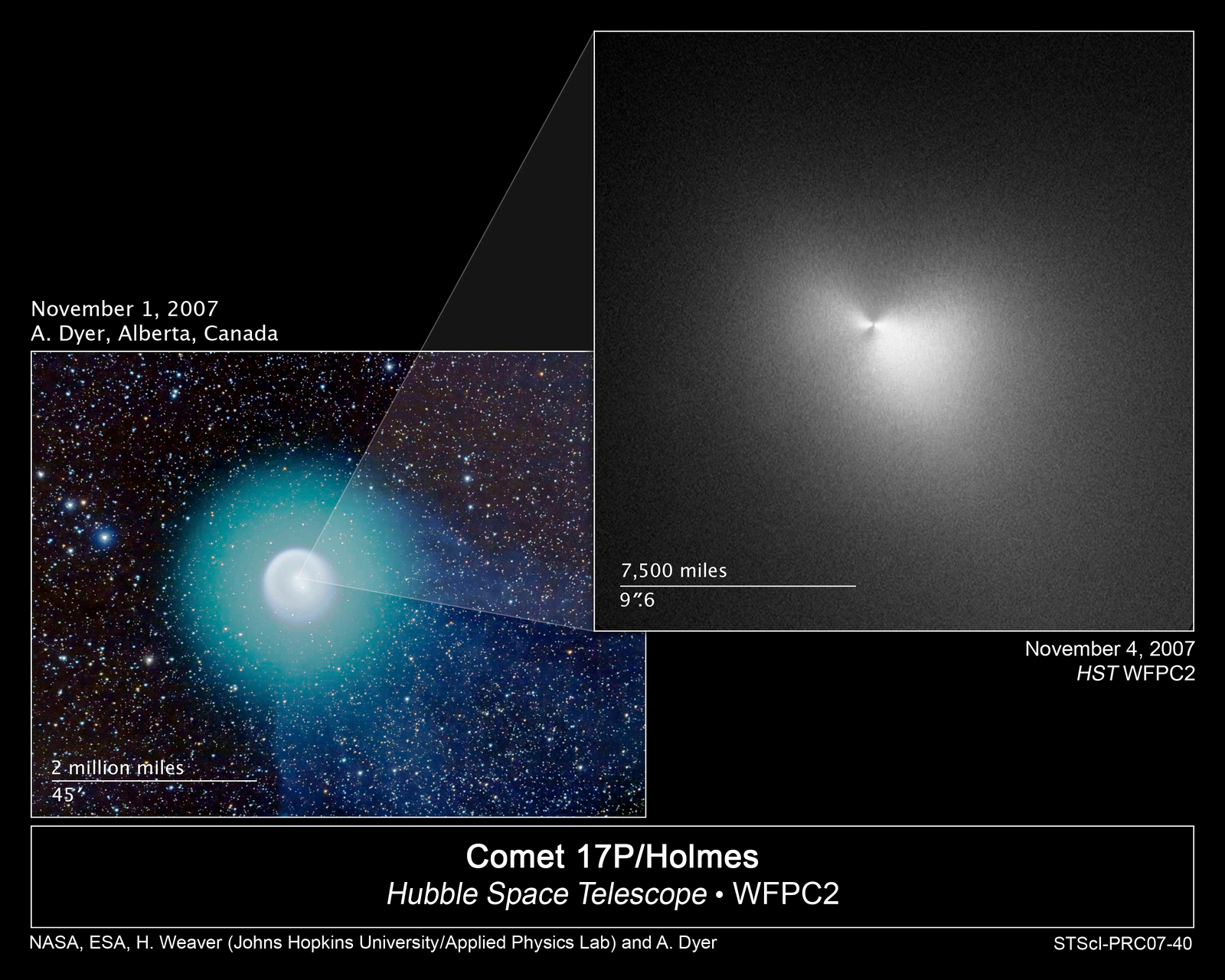 Comet Holmes from the Hubble Space Telescope