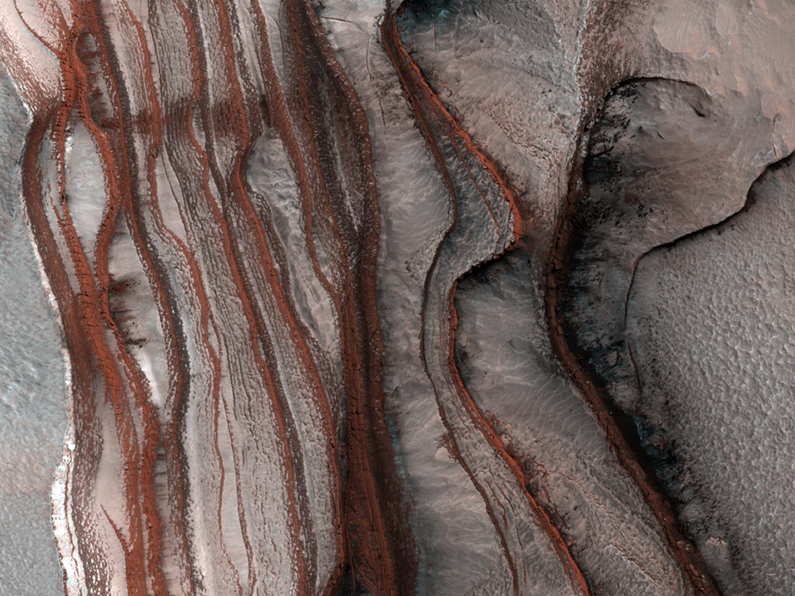 Layers of Red Cliffs on Mars