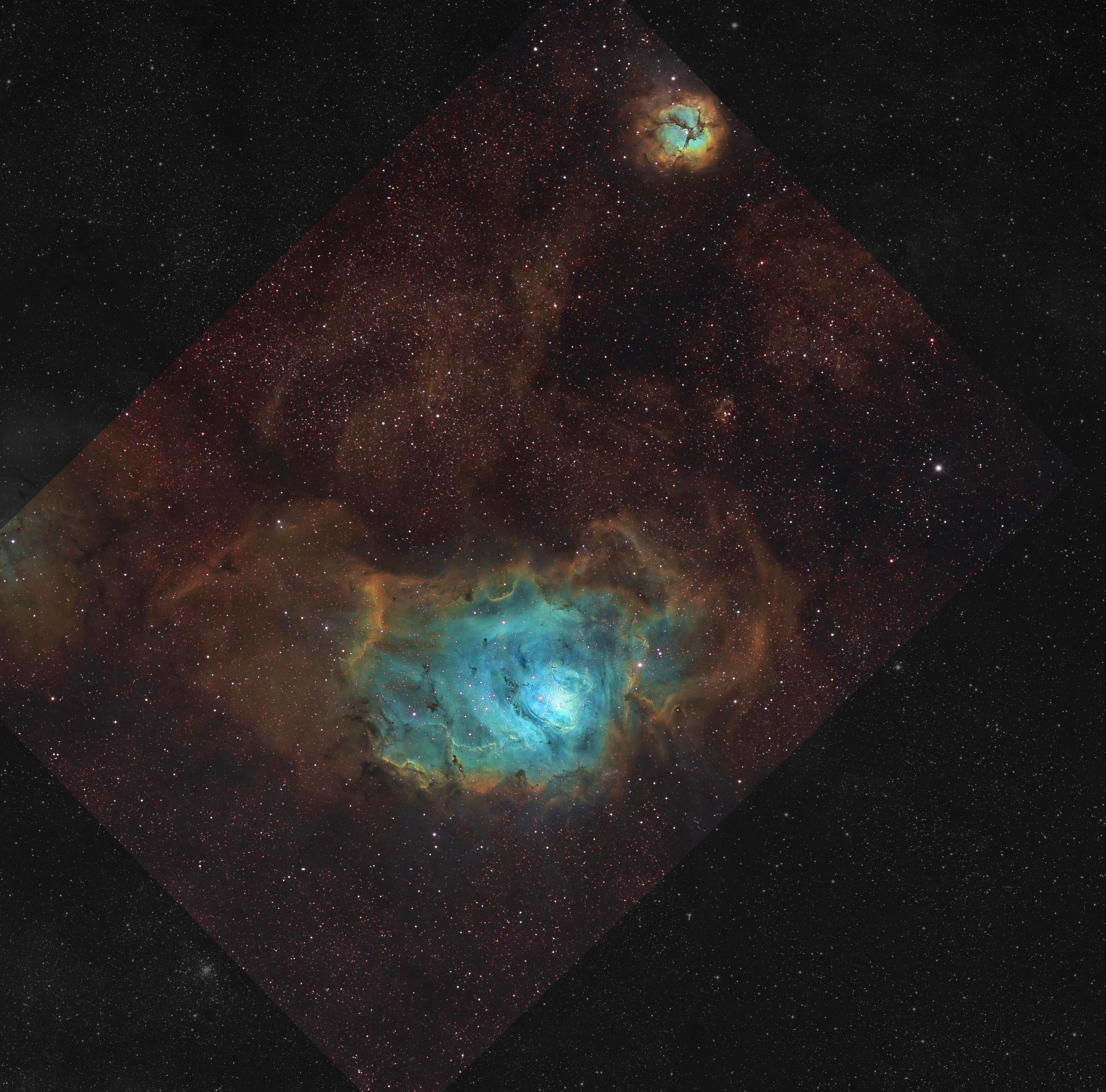 The Lagoon Nebula in Gas, Dust, and Stars