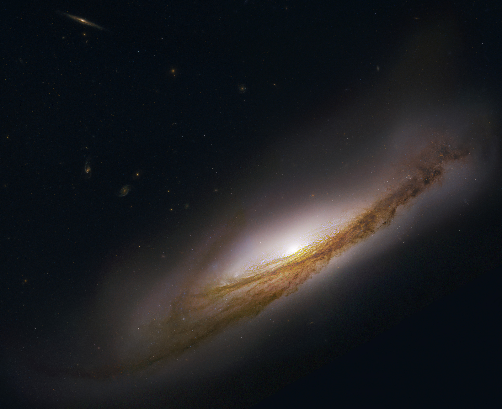Spiral Galaxy NGC 3190 Almost Sideways