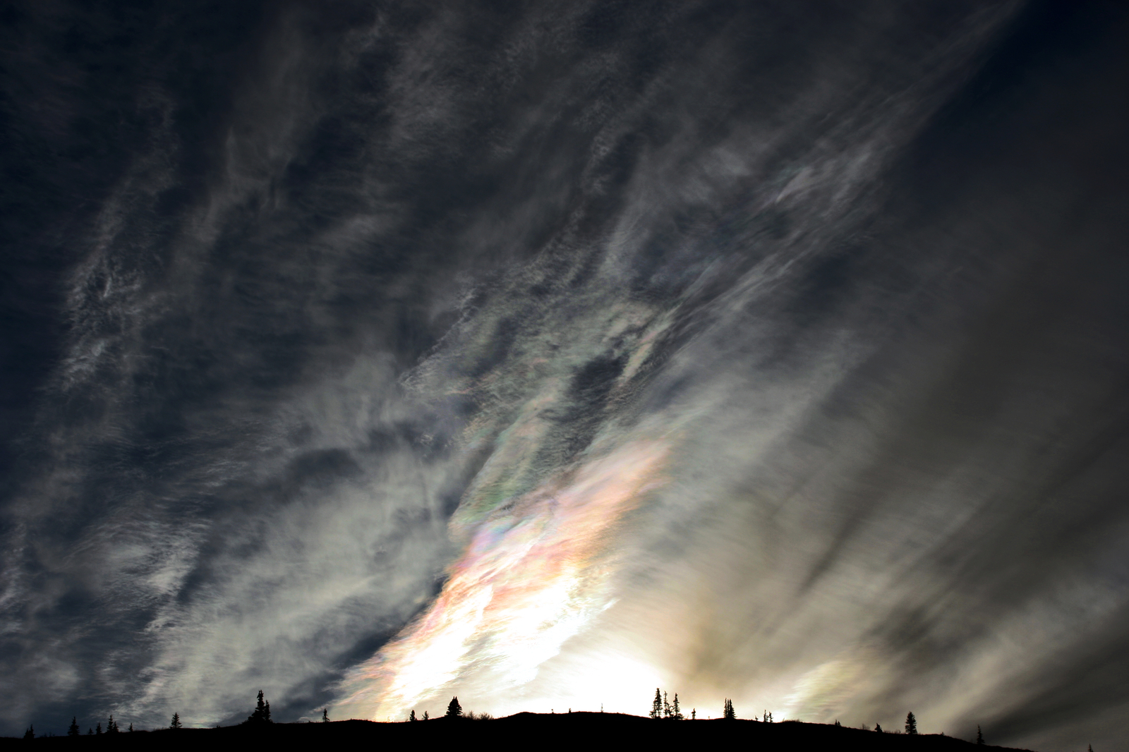 Iridescent Clouds from the Top of the World Highway