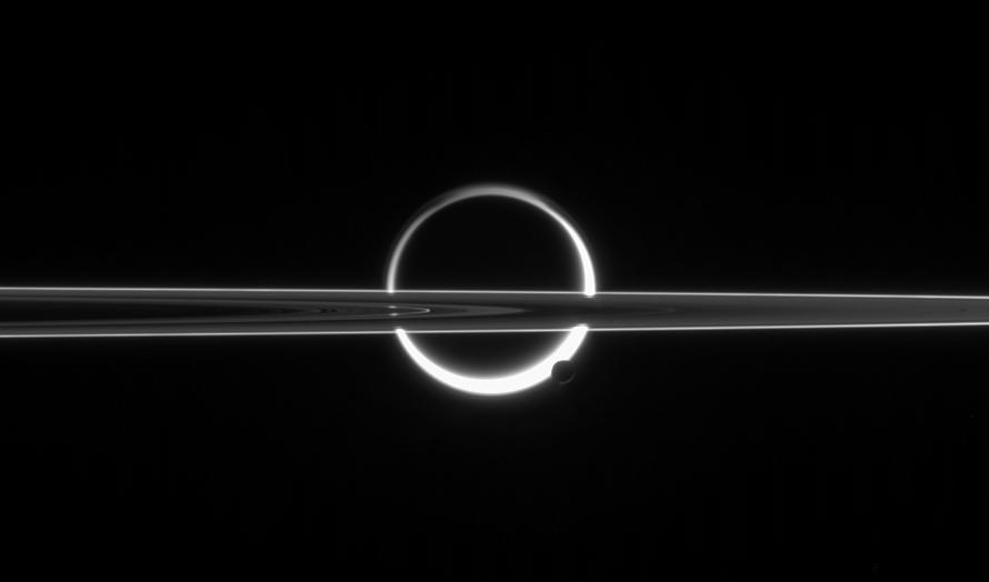 Saturn, Titan, Rings, and Haze