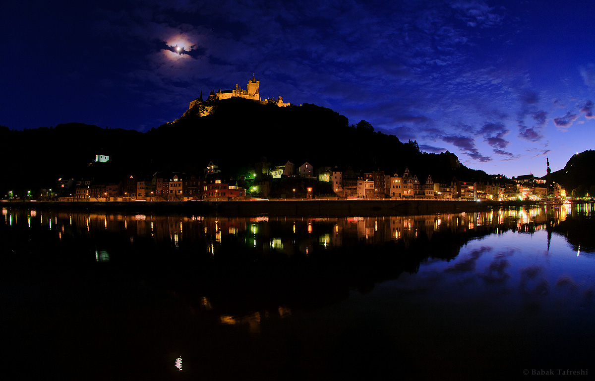 Lunar Corona over Cochem Castle