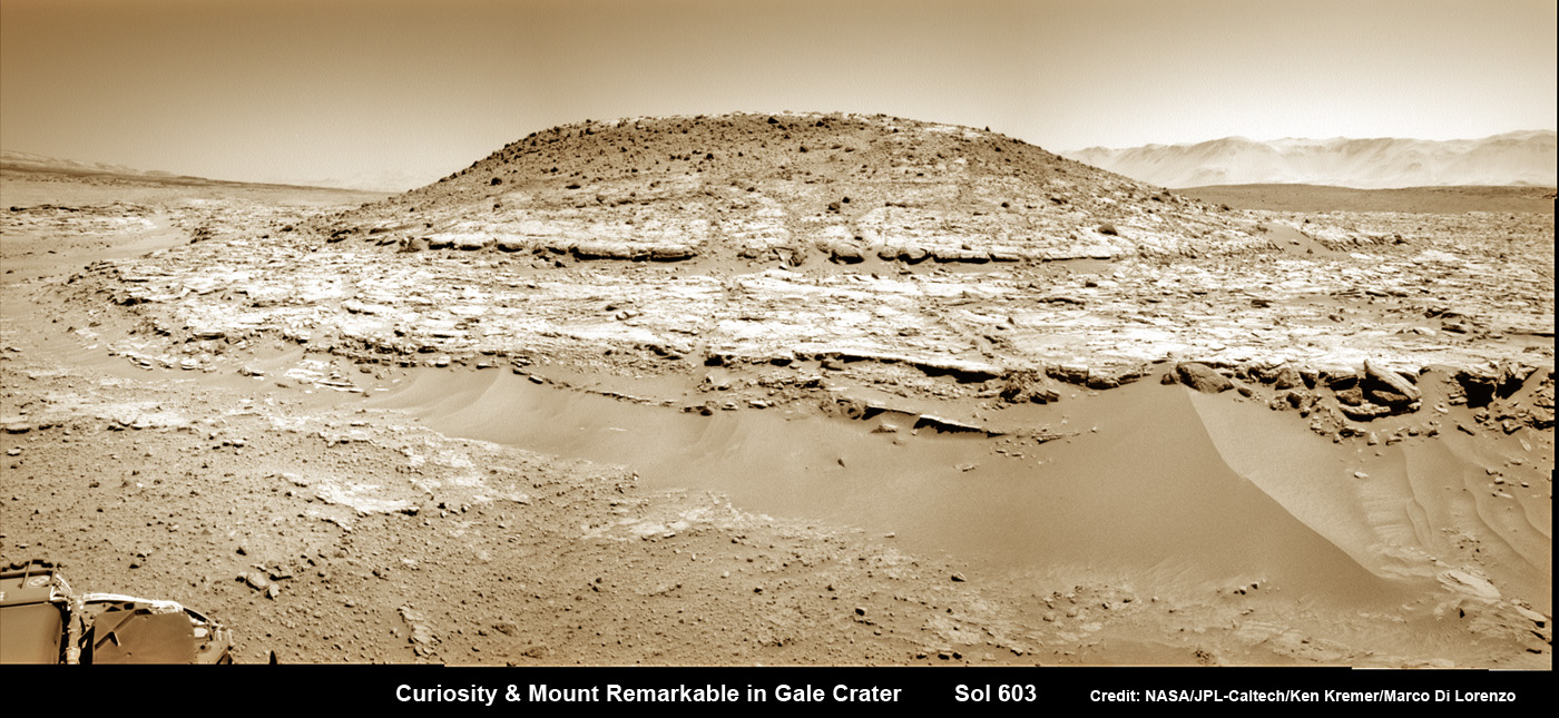 Curiosity Inspects Mt. Remarkable on Mars