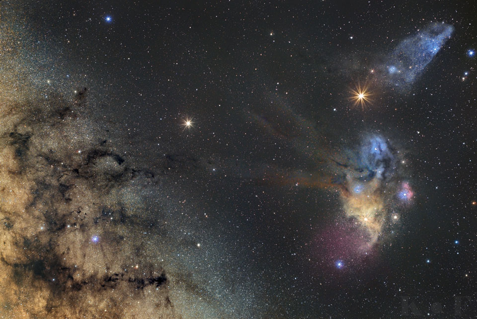 Saturn and Mars visit Milky Way Star Clouds