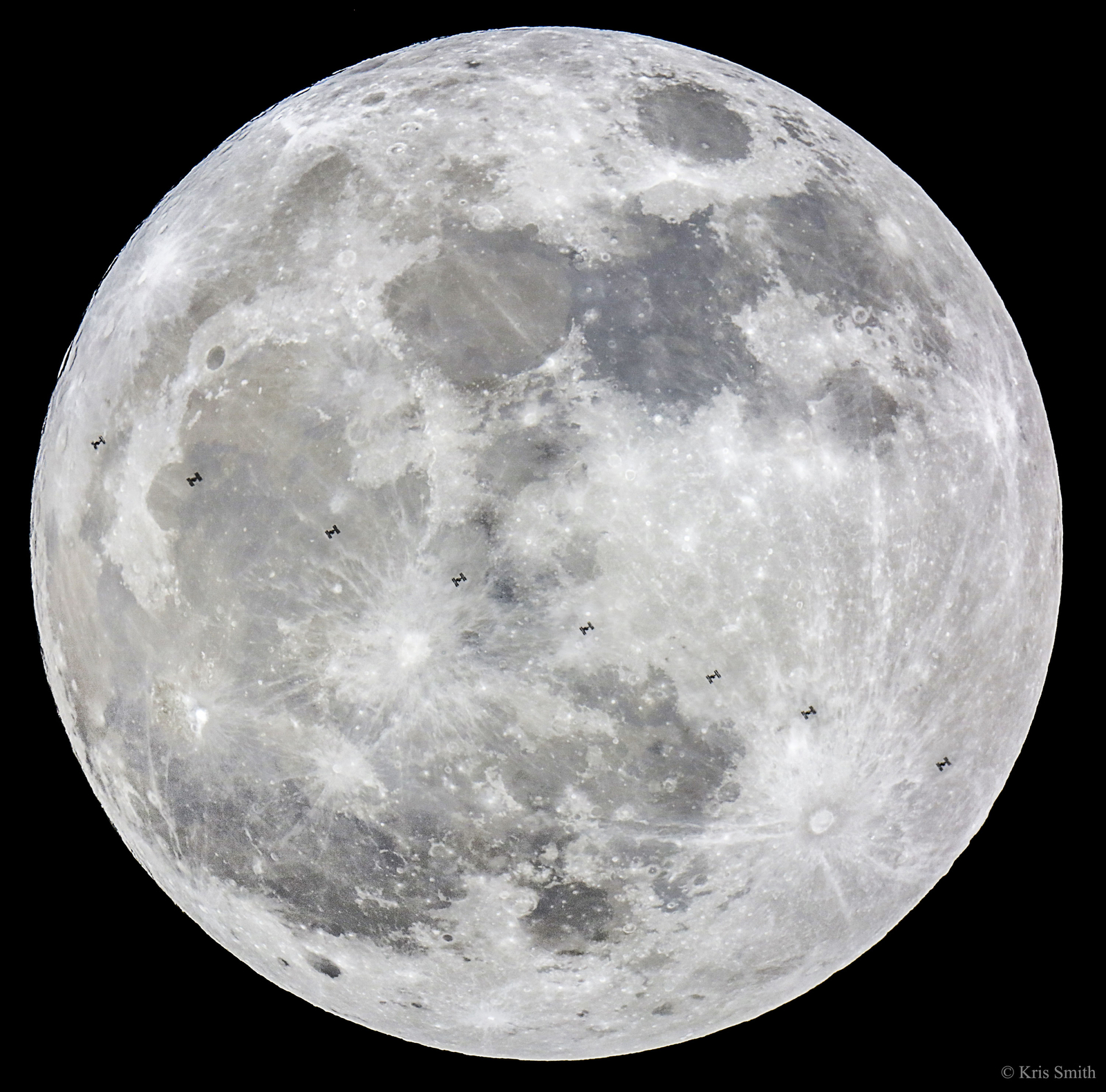 Supermoon and Space Station