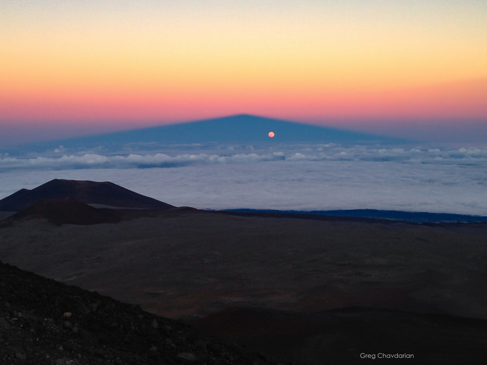 Full Moon in Mountain Shadow