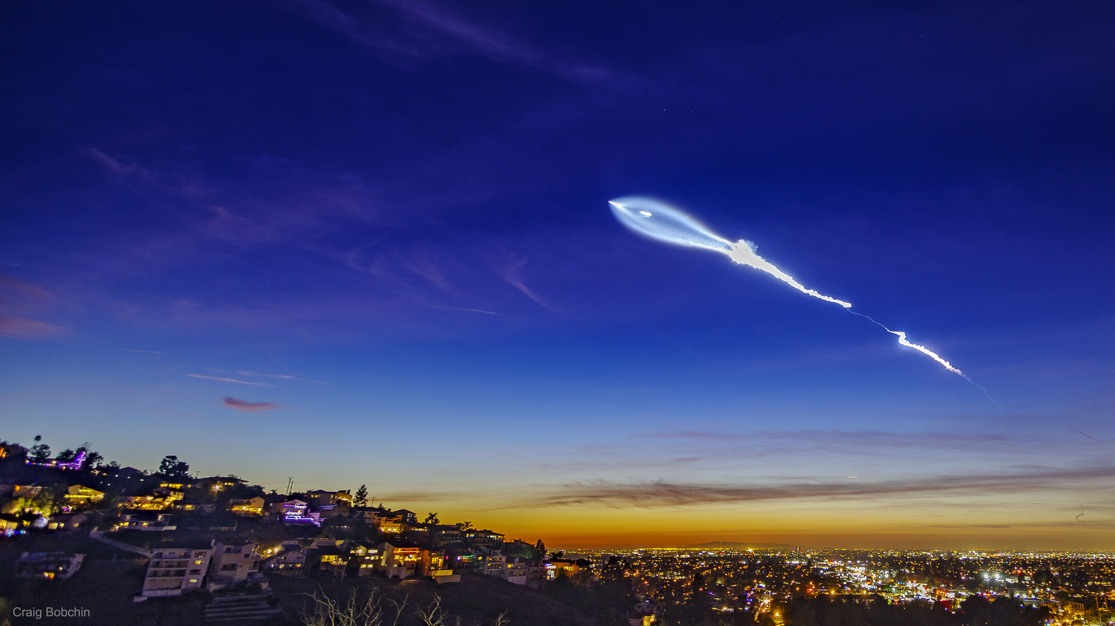 SpaceX Rocket Launch Plume over California