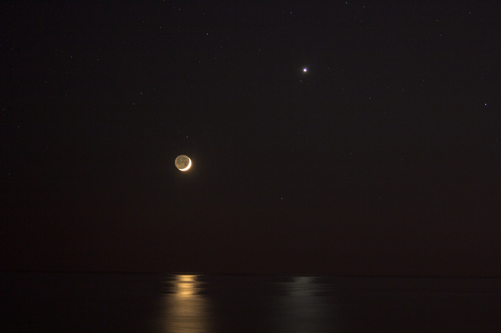 Reflections of Venus and Moon