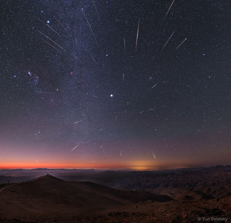 Geminid Meteors over Chile