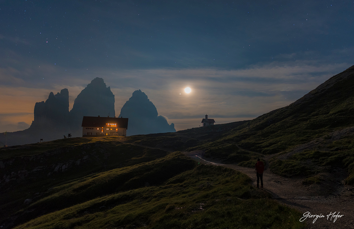 The Moon and Jupiter over the Alps