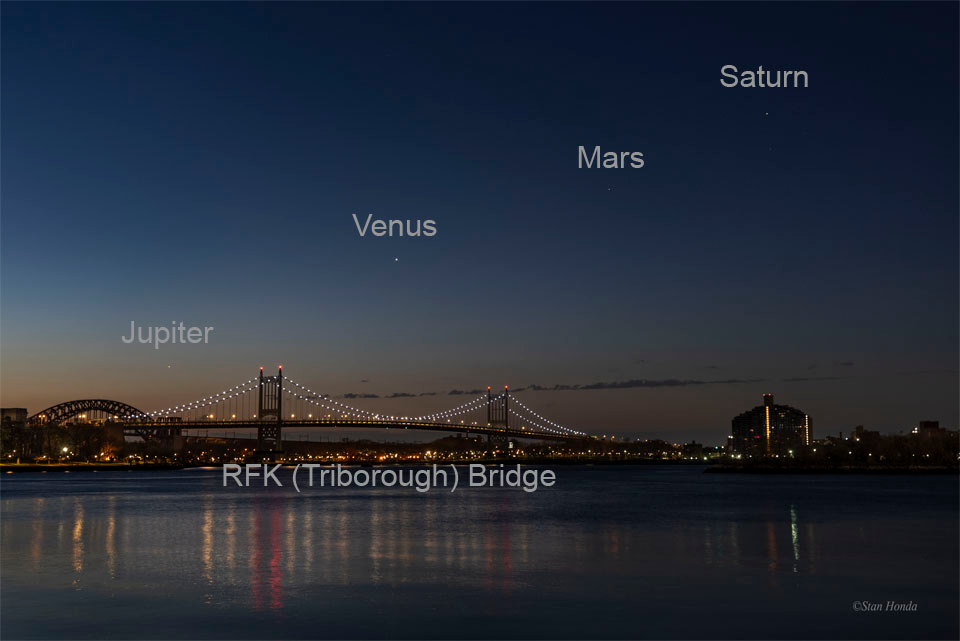 Planet Line over New York Bridge