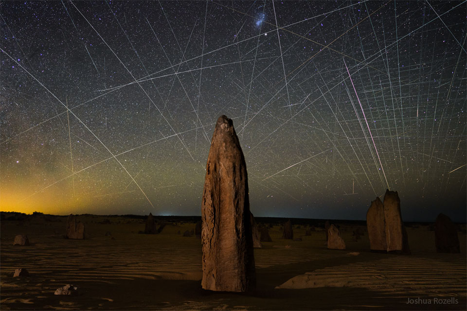 Satellites Behind Pinnacles