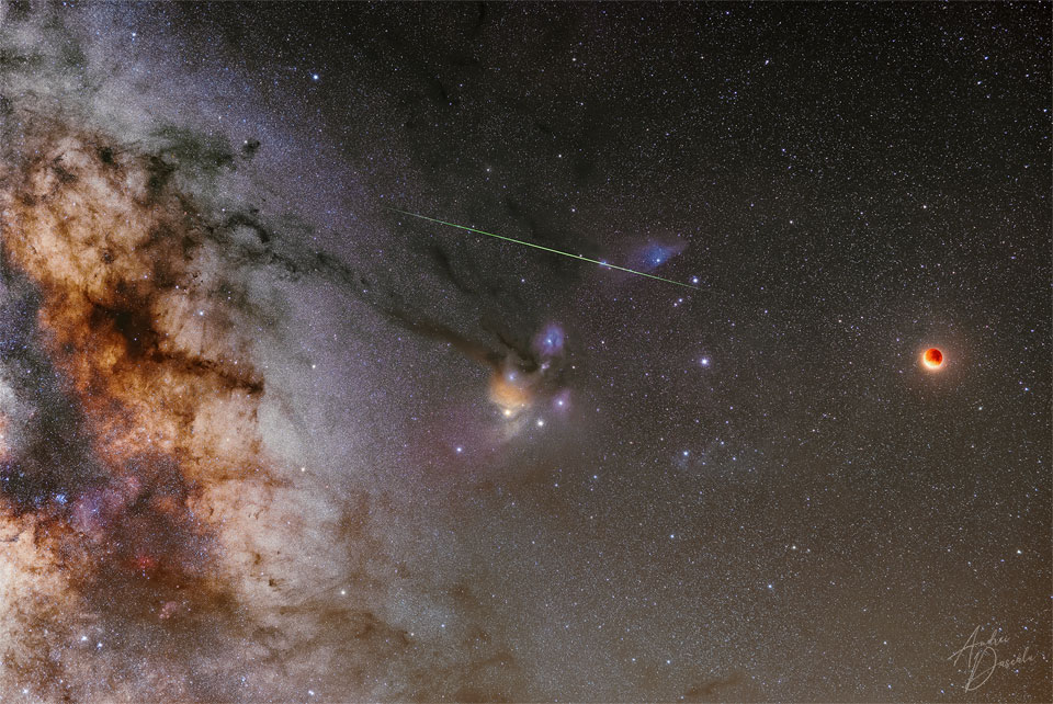 A Deep Sky Behind an Eclipsed Moon