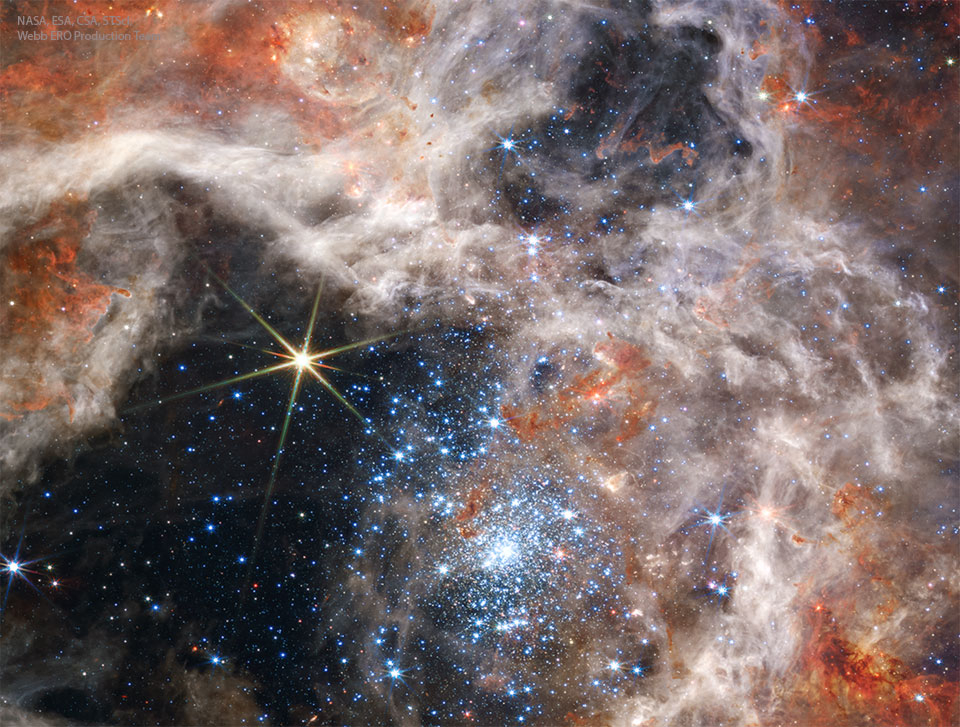 Tarantula Stars R136 from Webb