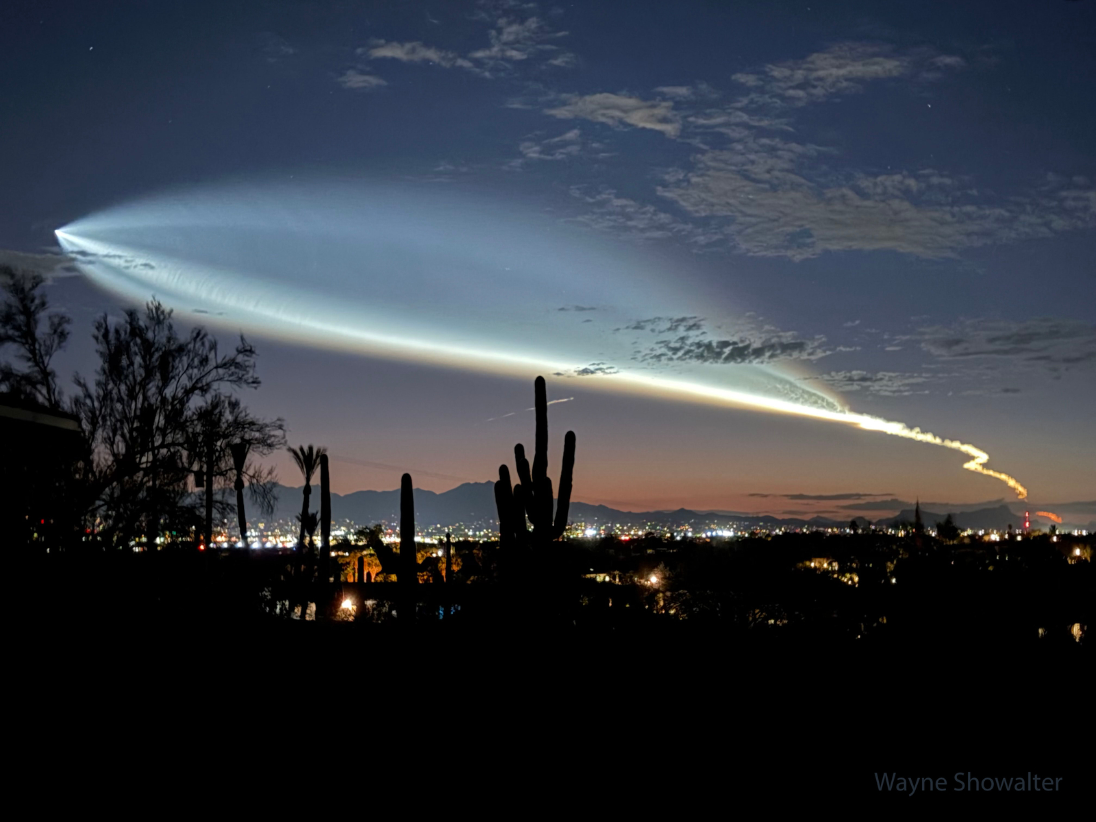 Rocket Launch Plume over Tucson