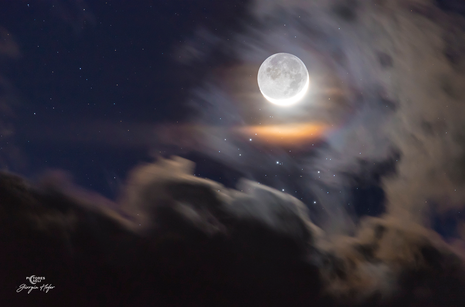 Young Moon and Sister Stars