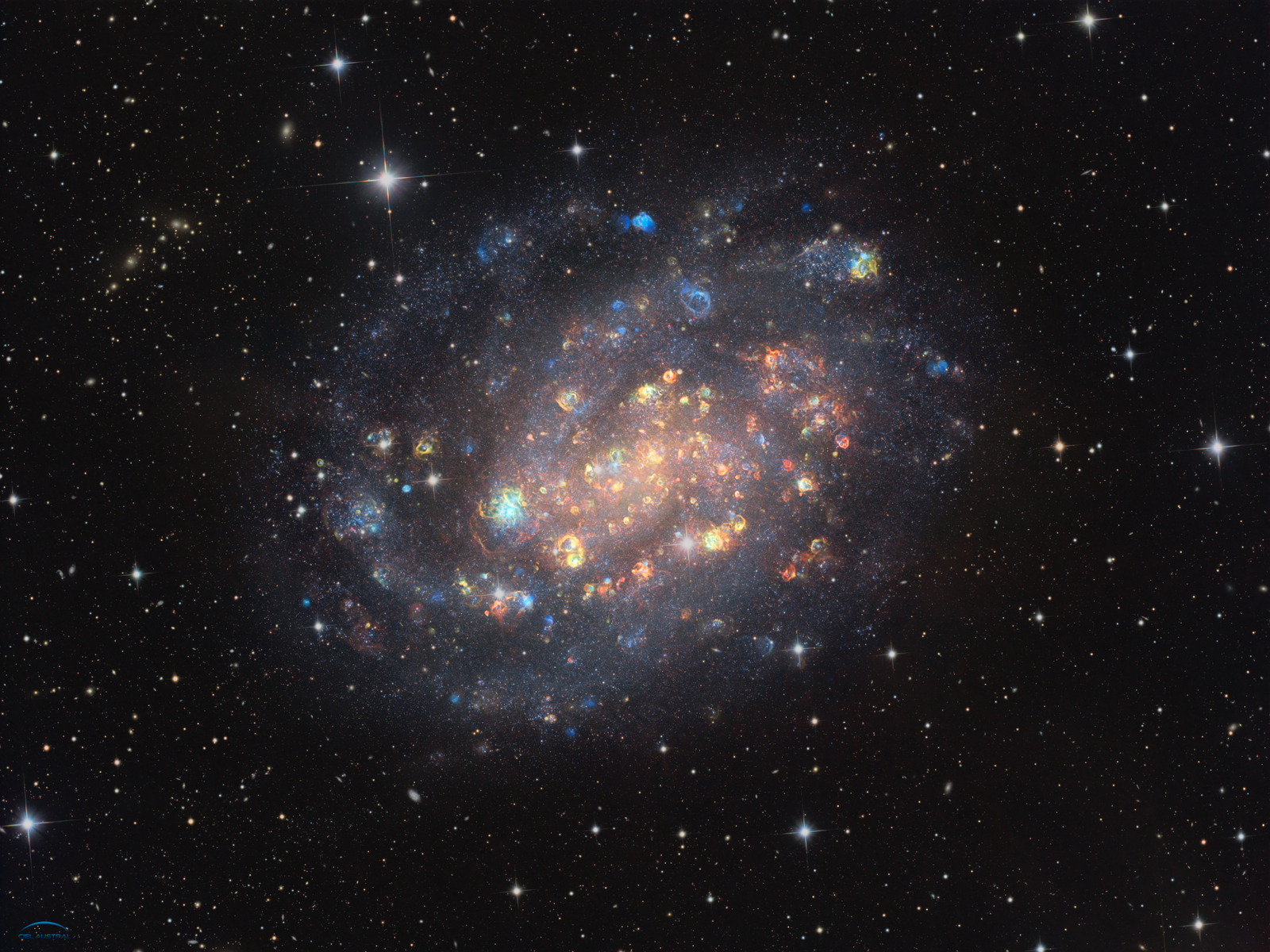 NGC 300: A Cosmic Gemstone with Stars and Gas Clouds