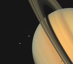 Preview of Saturn with Moons Tethys and Dione