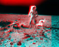 Preview of Apollo 12: Stereo View Near Surveyor Crater