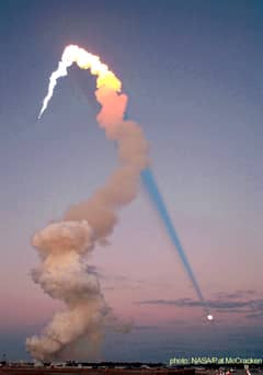 Preview of Shuttle Plume Shadow Points to Moon