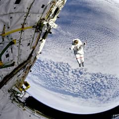 Preview of A Flying Astronaut Over Earth