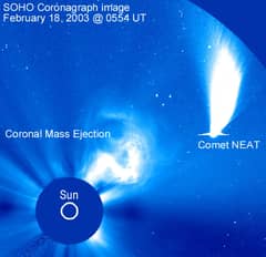 Preview of Comet Neat Passes an Erupting Sun