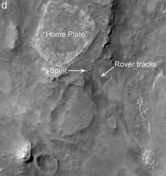 Preview of Spirit Rover on Mars Imaged from Orbit