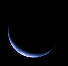 Preview of Crescent Earth from the Departing Rosetta Spacecraft