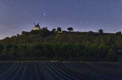 Preview of Comet Lovejoy Over a Windmill