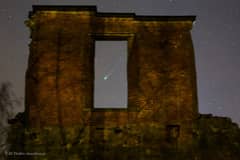 Preview of Comet Lovejoy through Mrby Castle Ruins