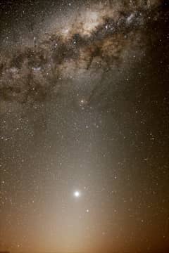 Preview of Venus, Zodiacal Light, and the Galactic Center