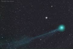Preview of Comet Lovejoy before a Globular Star Cluster