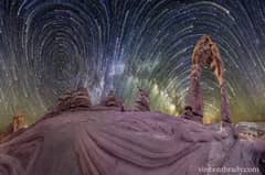 Preview of Warped Sky: Star Trails over Arches National Park