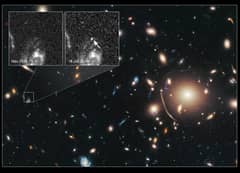 Preview of Galaxy Cluster Magnifies Distant Supernova