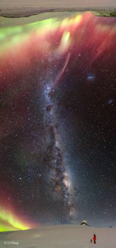 Preview of Milky Way and Aurora over Antarctica