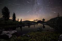 Preview of Perseid Meteors over Mount Shasta