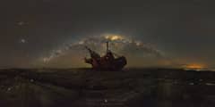 Preview of Milky Way over Shipwreck