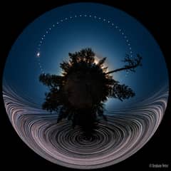 Preview of Panoramic Eclipse Composite with Star Trails