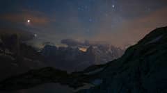 Preview of Eclipsed Moon and Mars over Mountains