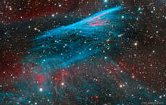 Preview of The Pencil Nebula in Red and Blue
